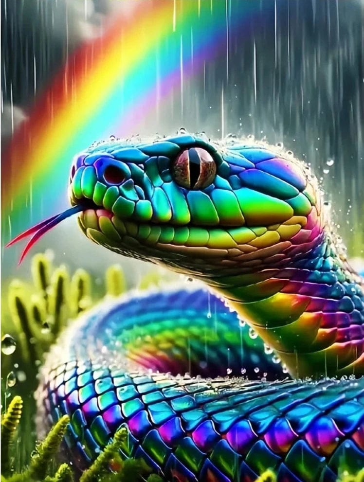 Amazello arts and crafts kit 5D Diamond Painting Snake Rainbow