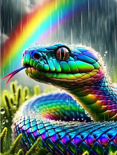 5D Diamond Painting Snake Rainbow