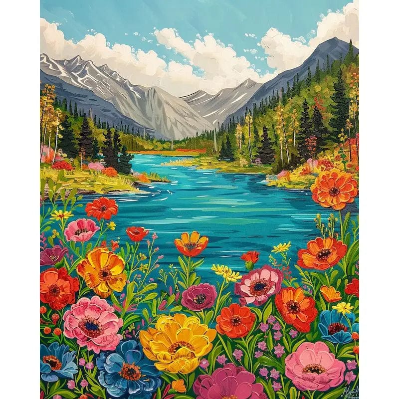 5DDpaints.com arts and crafts kit 9959478 / 50x65cm no frame Majestic Mountains Paint by Numbers Collection - Nature’s Tranquil Escapes