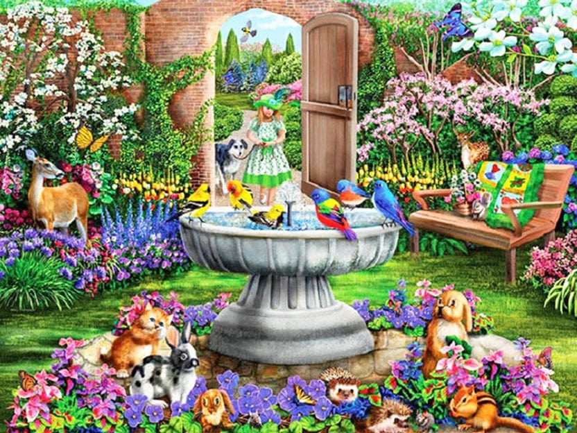 Amazello arts and crafts kit 299 / Full Square 20X30cm 5D Diamond Painting Bright & Beautiful Garden