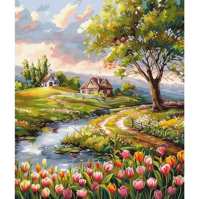 5DDpaints.com arts and crafts kit 9961128 / 40x50cm no frame Enchanted Landscapes Paint by Numbers Collection – DIY Scenic Canvas Art Kits