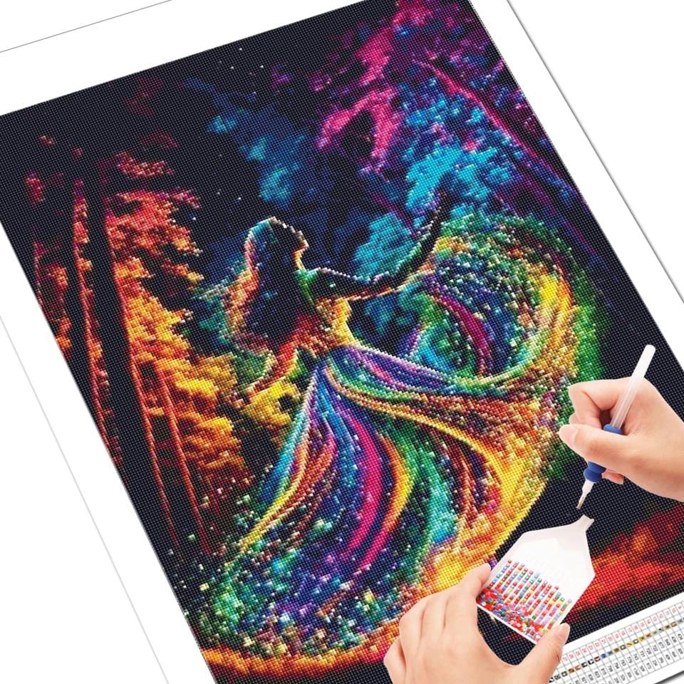 Amazello arts and crafts kit 5D Diamond Painting Dancing Spirity Woman in the Woods