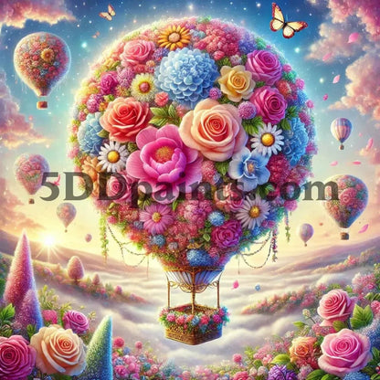 5DDPaints.com arts and crafts kit AB Drills - Blooming Flight Diamond Painting Kit