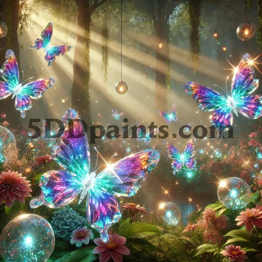 5DDPaints.com arts and crafts kit AB Drills - Crystal Wings Butterfly Diamond Painting Kit