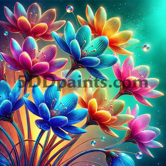 5DDPaints.com arts and crafts kit AB - Drills - Enchanting Bloom Symphony – Vibrant Floral Diamond Painting Kit