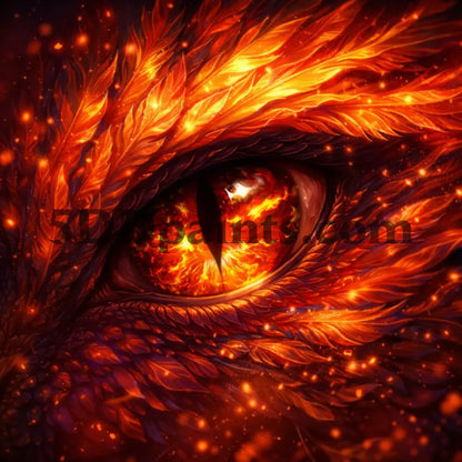 5DDPaints.com Art & Craft Kits Phoenix Flame / 20x20cm / Square (AB Drills) Eyes of the Mythical – Fantasy Creature Eye Diamond Painting Collection