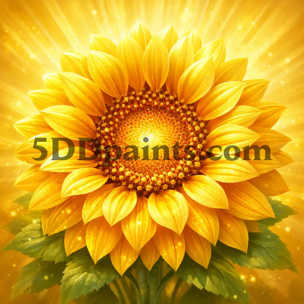 5DDPaints.com arts and crafts kit (AB Drills) Golden Radiance Sunflower Diamond Painting Kit