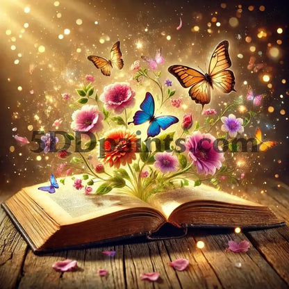 5DDPaints.com home decor AB Drills - Magical Blooming Book Diamond Painting Kit