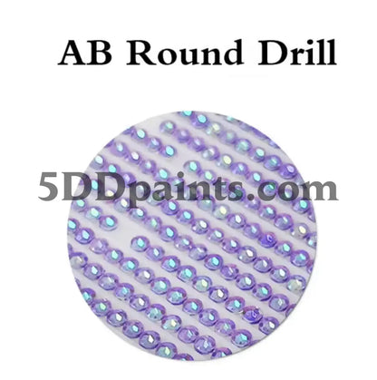 5DDPaints.com home decor (AB Drills) Moonlit Snowy Owl & Crystal Blossoms Diamond Painting Kit