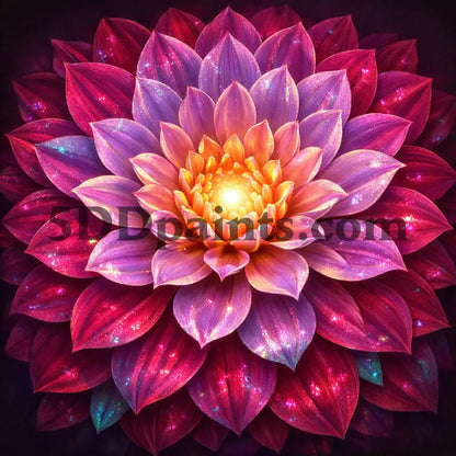 5DDPaints.com arts and crafts kit (AB Drills) Radiant Bloom Diamond Painting Kit