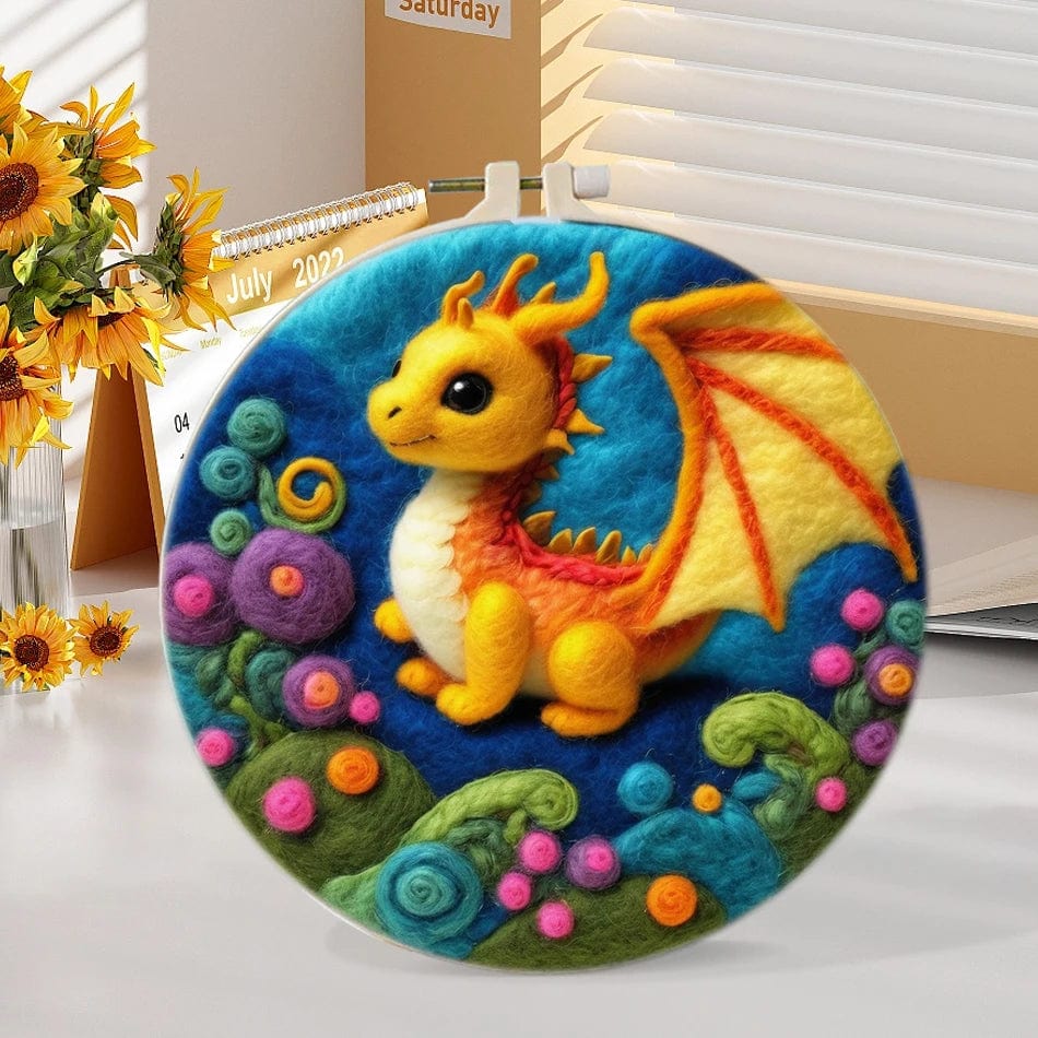 5DDpaints.com arts and crafts kit MZH-167-2020-XP / 20x20cm Adorable Animals & Fantasy Creatures Wool Needle Felting Kits – Whimsical Collection