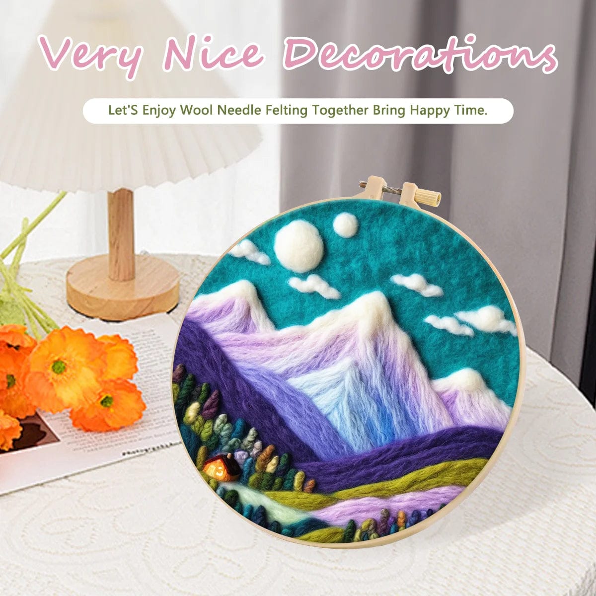 5DDpaints.com arts and crafts kit Adventure & Night Sky Wool Needle Felting Kits – Landscape Collection