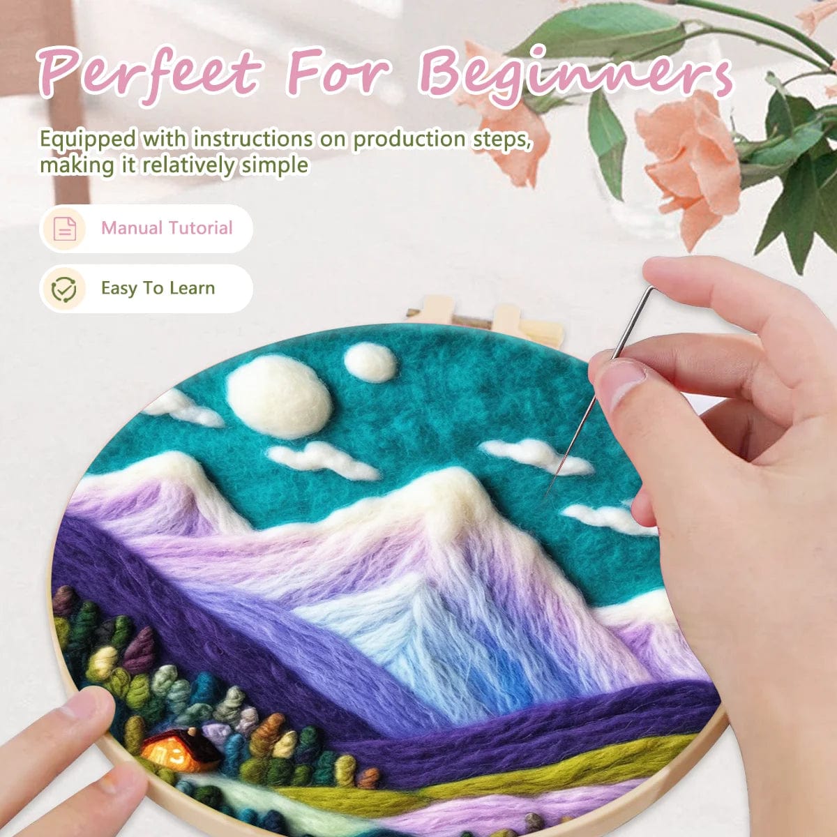 5DDpaints.com arts and crafts kit Adventure & Night Sky Wool Needle Felting Kits – Landscape Collection