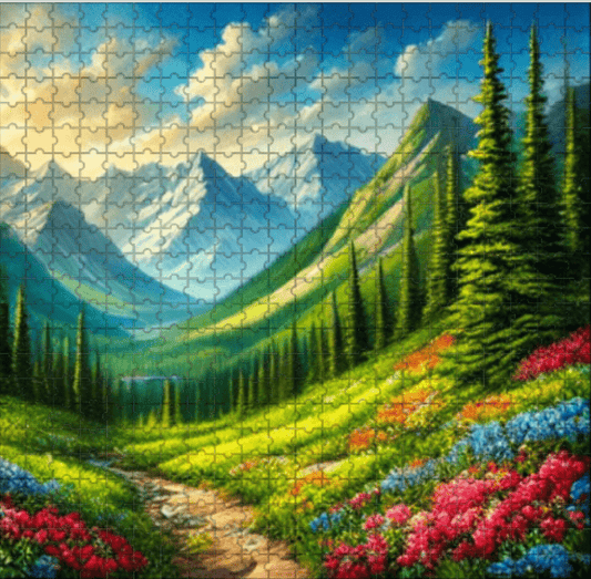 5DDPaints.com Art & Craft Kits Alpine Meadow Escape Jigsaw Puzzle – 500 Piece Scenic Adventure