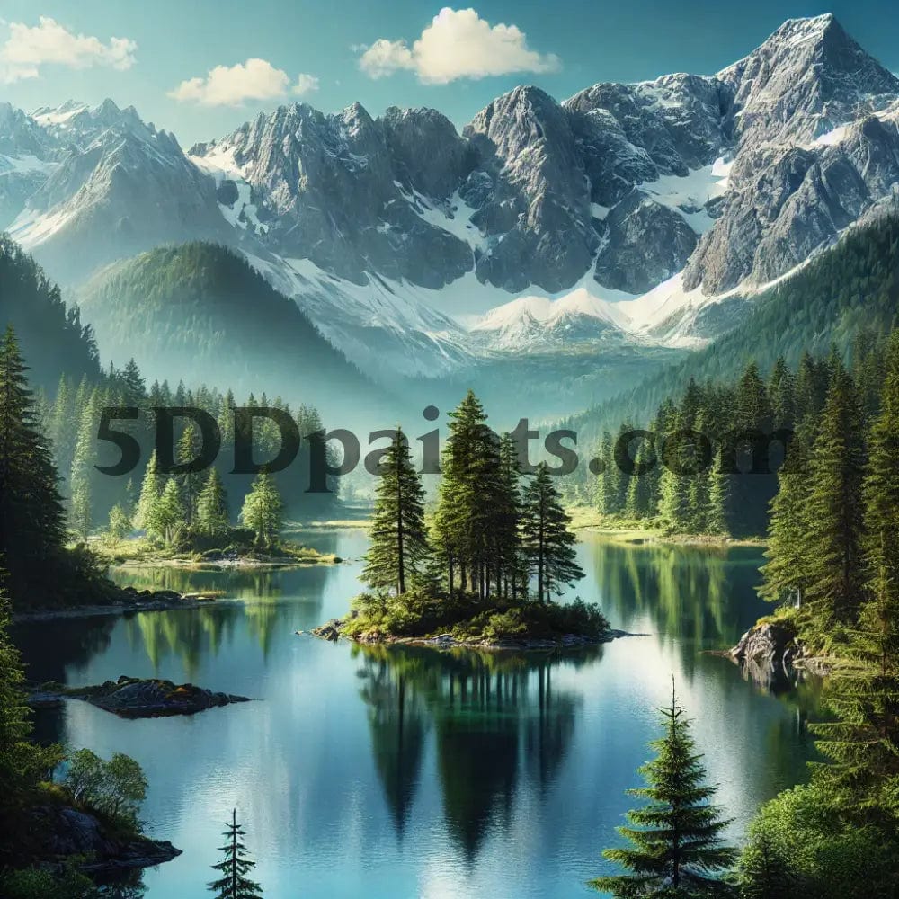 Amazello arts and crafts kit 20x20cm square / 3 Amazing Mountain View Diamond Painting