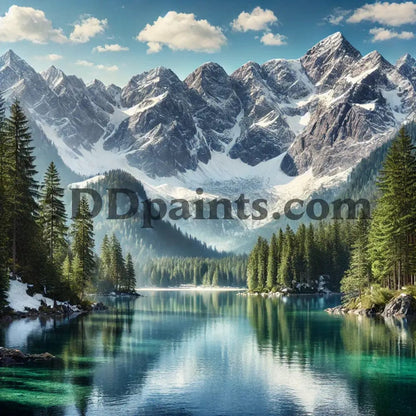 Amazello arts and crafts kit 20x20cm square / 4 Amazing Mountain View Diamond Painting