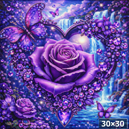 5DDPaints.com arts and crafts kit Amethyst Rose Dreamscape – Diamond Painting Kit