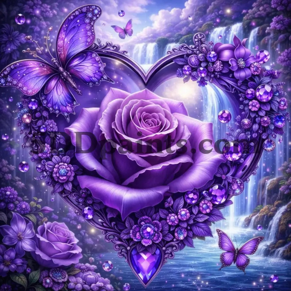5DDPaints.com arts and crafts kit Amethyst Rose Dreamscape – Diamond Painting Kit