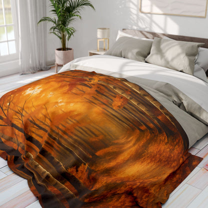 Printify Home Decor Autumn Forest Arctic Fleece Blanket - Cozy Fall Decor