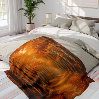Printify Home Decor Autumn Forest Arctic Fleece Blanket - Cozy Fall Decor