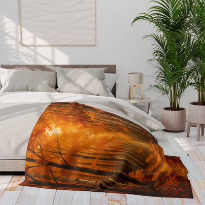 Printify Home Decor Autumn Forest Arctic Fleece Blanket - Cozy Fall Decor