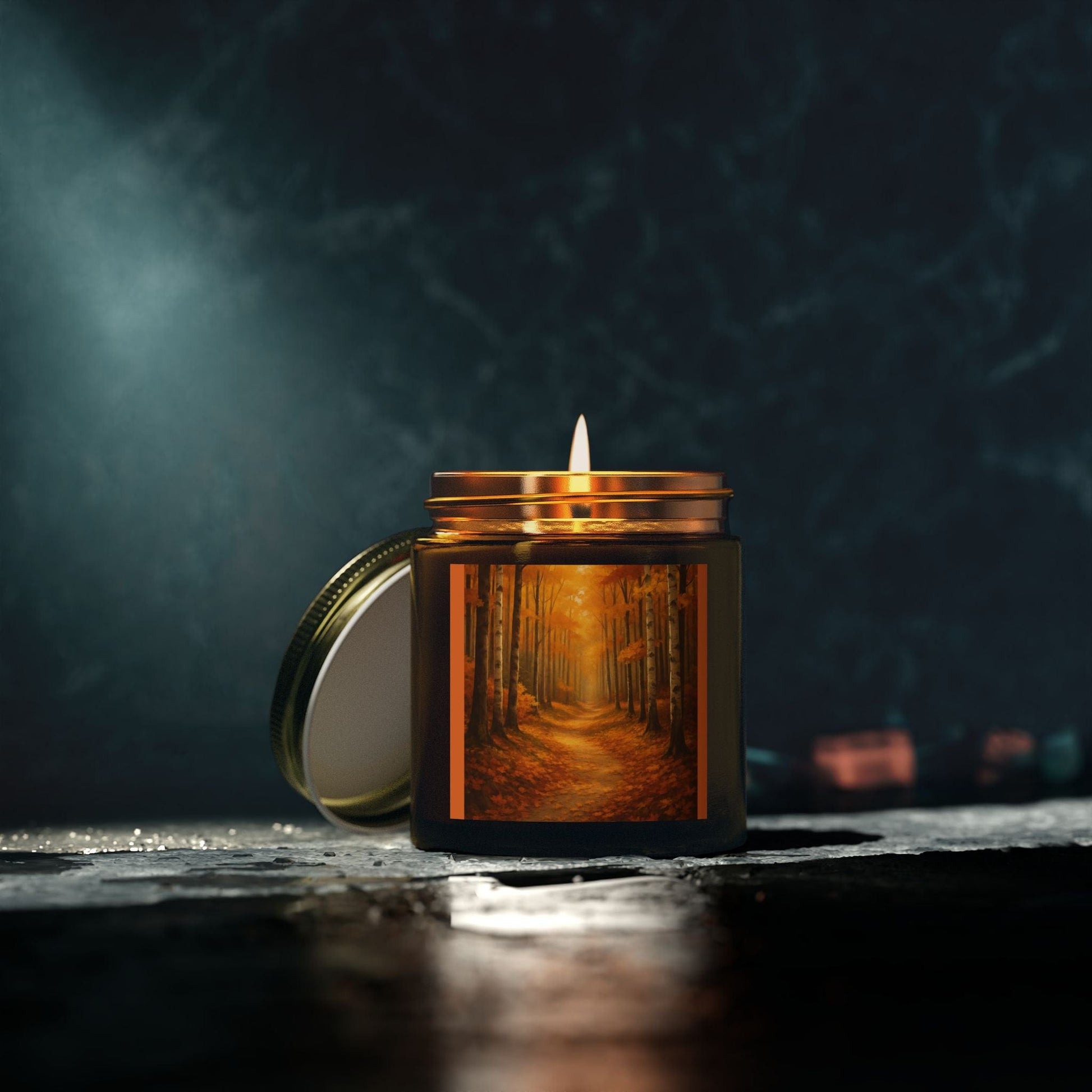 Printify Home Decor Autumn Forest Scented Candles, Cozy Home Decor, Relaxing Gift, Aromatherapy, Fall Candle