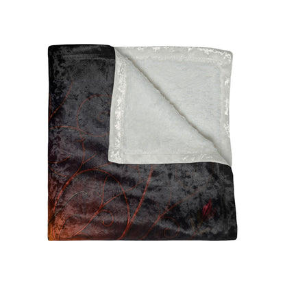 Printify Home Decor 50" × 60" Autumn Monarch Crushed Velvet Blanket – Luxurious 50x60 Throw for Nature Lovers