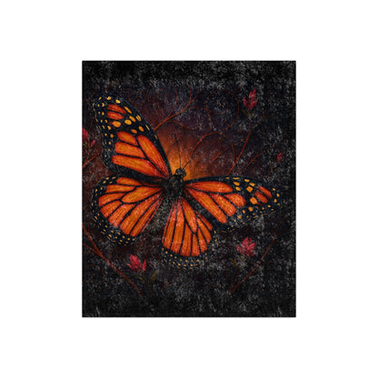 Printify Home Decor 50" × 60" Autumn Monarch Crushed Velvet Blanket – Luxurious 50x60 Throw for Nature Lovers