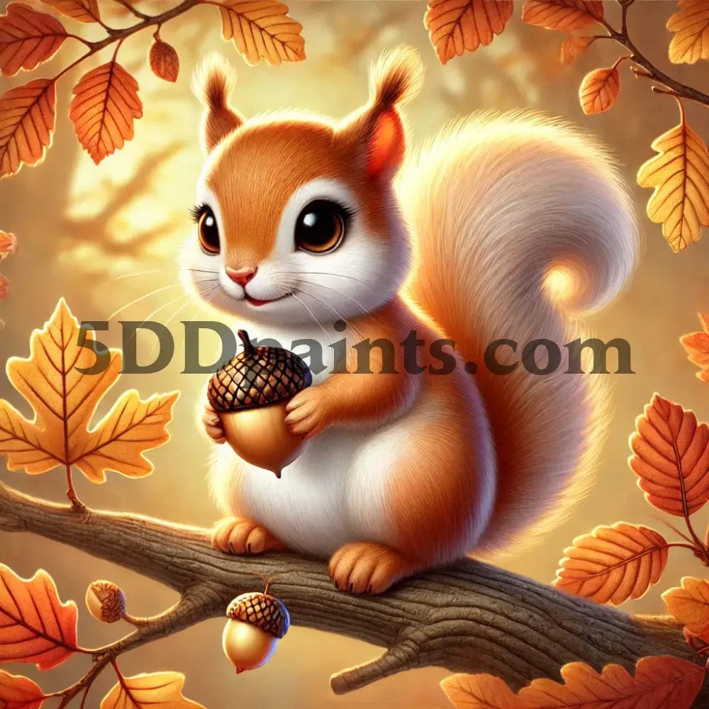 5DDPaints.com Art & Craft Kits Autumn Squirrel Gathering - Beginner's Diamond Painting Kit