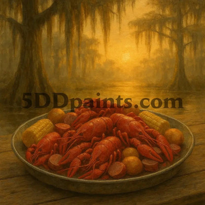 5DDPaints.com arts and crafts kit Bayou Boil at Sunset Diamond Painting Kit - Southern Charm