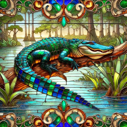 5DDPaints.com arts and crafts kit 40x40cm square / Option A "Bayou Gleaux" Diamond Painting Kit — Southern Charm Collection