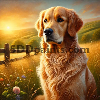 5DDPaints.com Art & Craft Kits Golden Retriever / Square 20x20 cm Beloved Dogs Collection Diamond Painting Kits