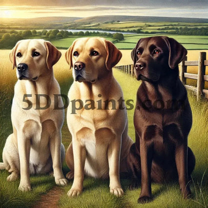 5DDPaints.com Art & Craft Kits Labrador Retrievers / Square 20x20 cm Beloved Dogs Collection Diamond Painting Kits