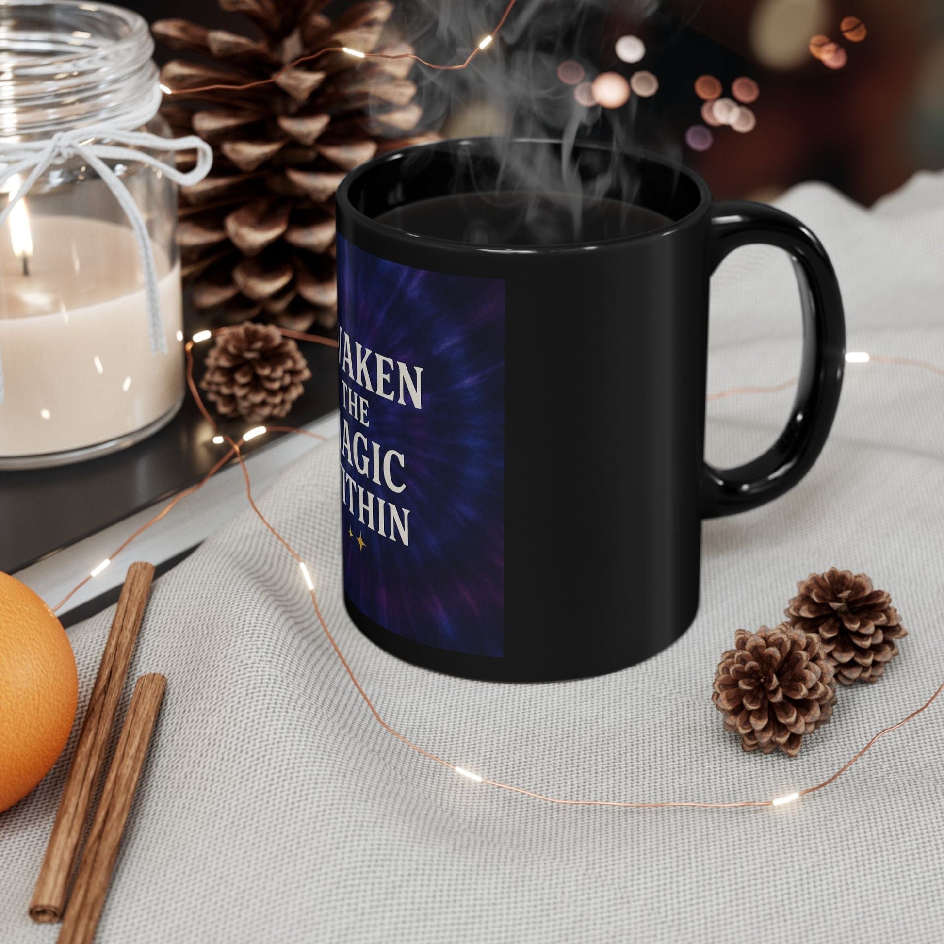 Printify Mug 11oz Black Mug – Awaken the Magic Within ✨ | Inspirational Coffee & Tea Cup