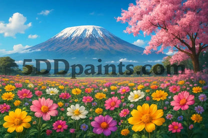 5DDPaints.com arts and crafts kit Blossoms Beneath the Mountain