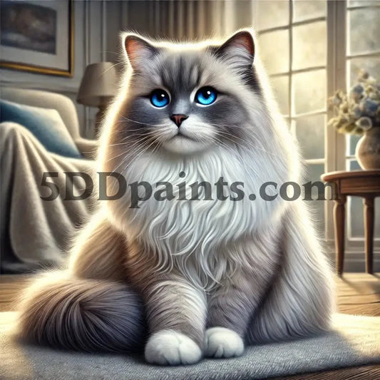 5DDPaints.com arts and crafts kit Blue-Eyed Majesty Diamond Painting Kit