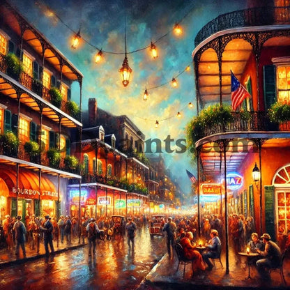 5DDPaints.com arts and crafts kit Bourbon Street Nights Diamond Painting Kit
