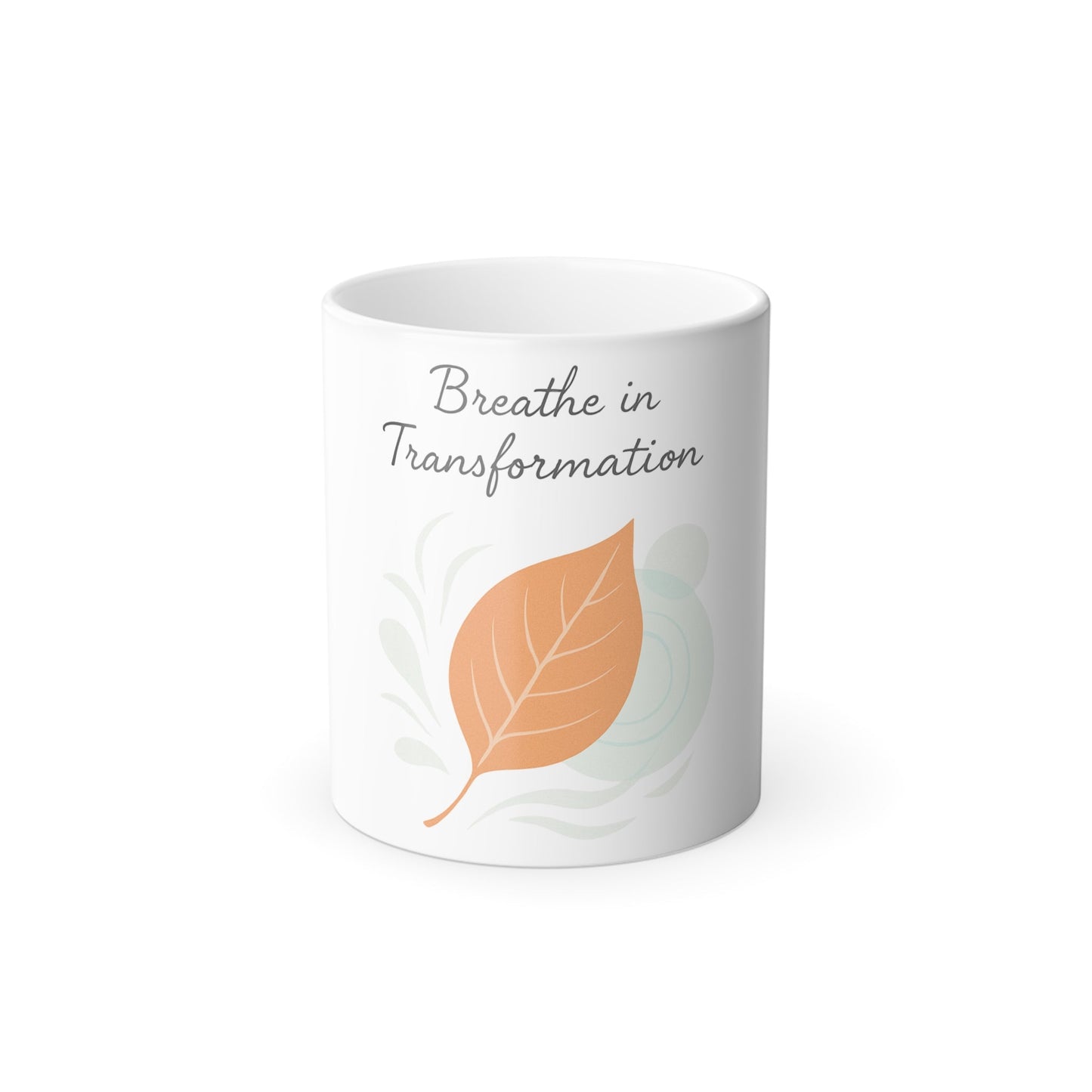 Printify Mug 11oz Breathe in Transformation Color Morphing Mug – Heat-Sensitive Inspirational Coffee Cup (11oz)