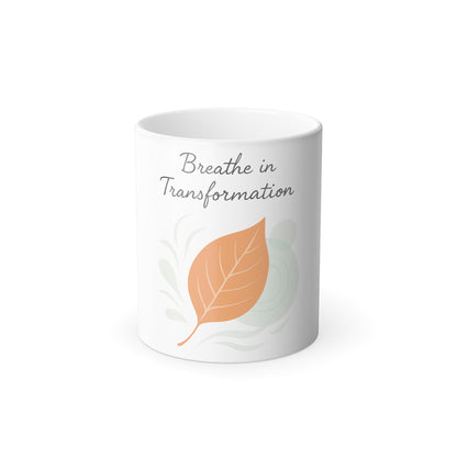 Printify Mug 11oz Breathe in Transformation Color Morphing Mug – Heat-Sensitive Inspirational Coffee Cup (11oz)