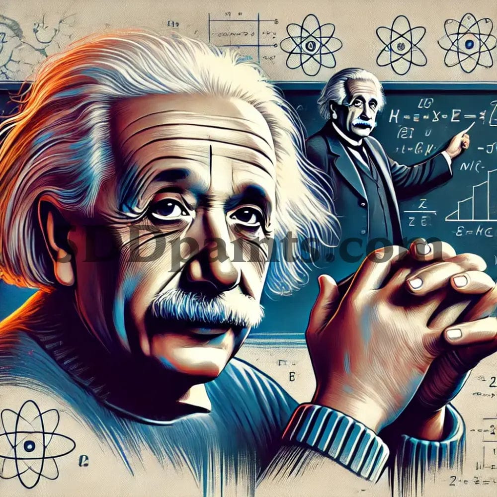 5DDPaints.com arts and crafts kit Brilliant Mind: Albert Einstein Diamond Painting