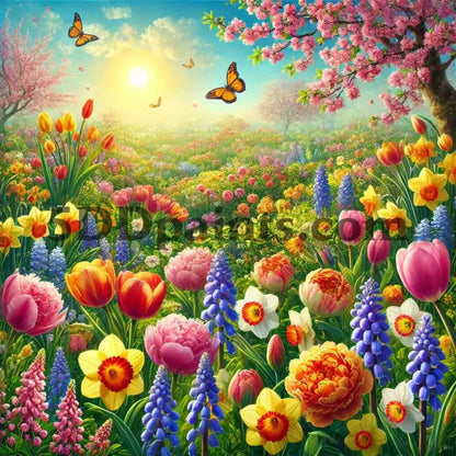 5DDPaints.com arts and crafts kit "Butterfly Meadow" Diamond Painting Kit