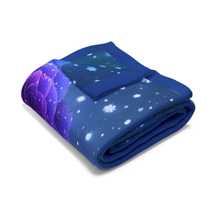 Printify Home Decor 60" × 80" Celestial Bloom 60x80 Fleece Blanket – Blue & Purple Rose Dream - Arctic Fleece Blanket