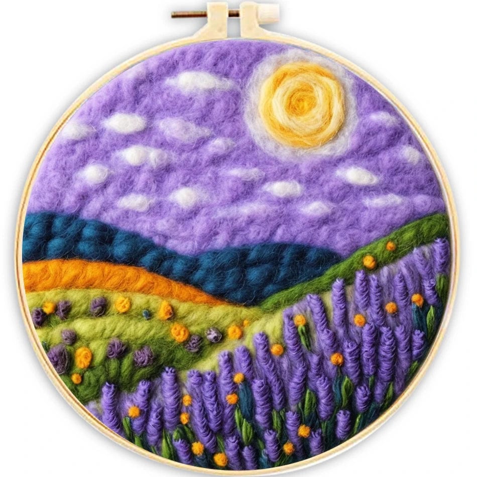 5DDpaints.com arts and crafts kit MZH-210-2020-XP / 20cm*20cm Celestial Dreamscapes Wool Needle Felting Kit