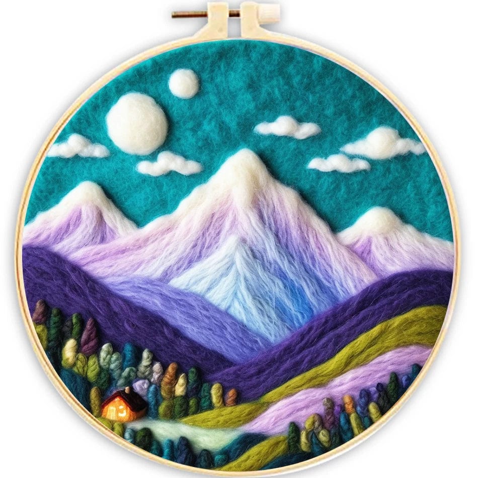 5DDpaints.com arts and crafts kit MZH-82-2020-XP / 20cm*20cm Celestial Dreamscapes Wool Needle Felting Kit