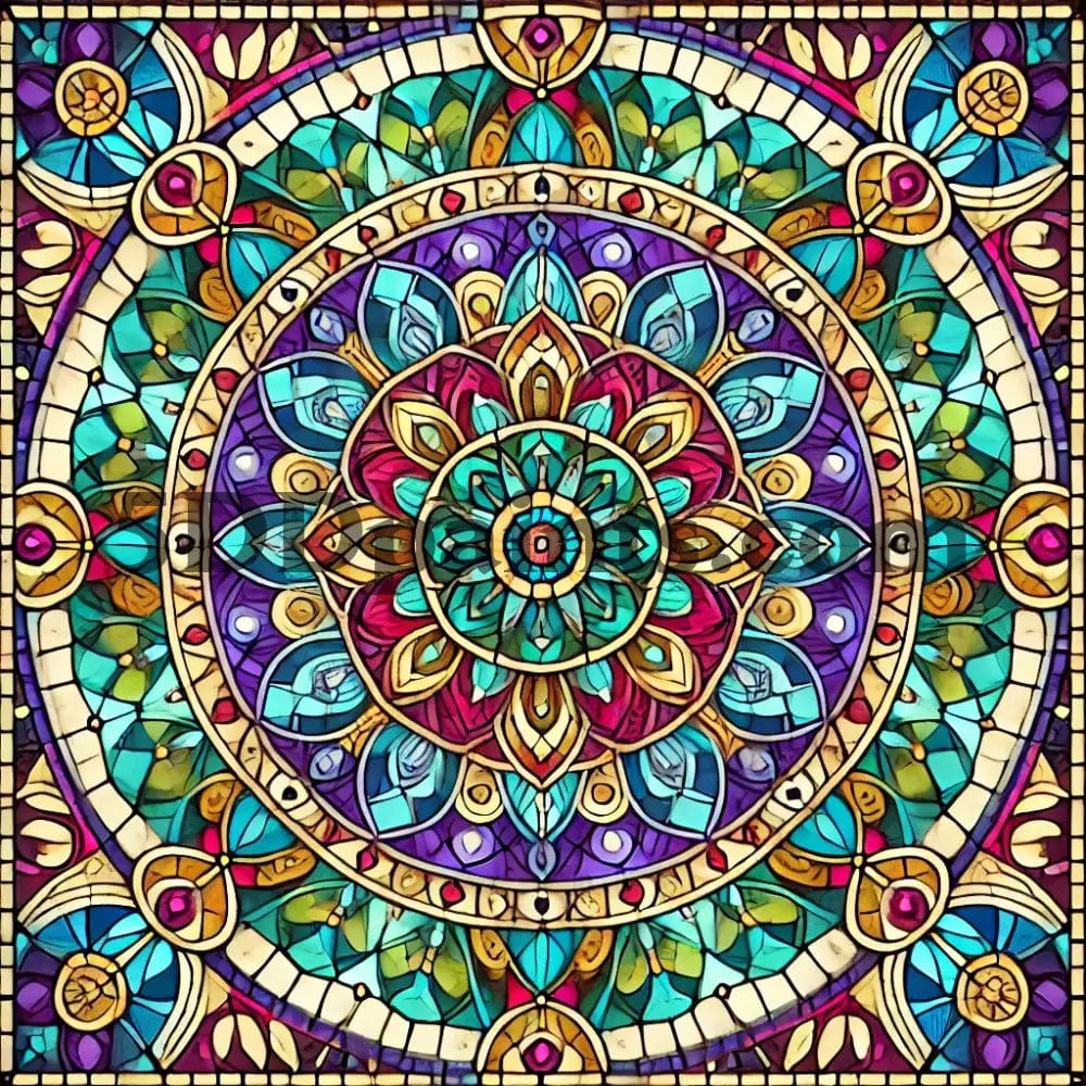 Amazello arts and crafts kit Celestial Harmony: Stained Glass Mandala Art