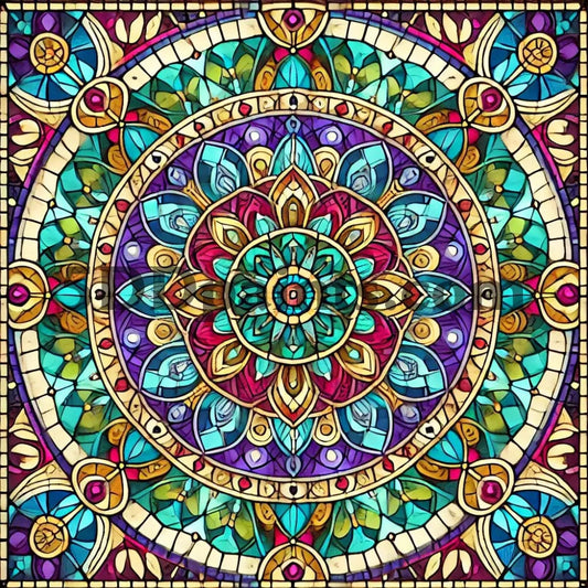 Amazello arts and crafts kit Celestial Harmony: Stained Glass Mandala Art