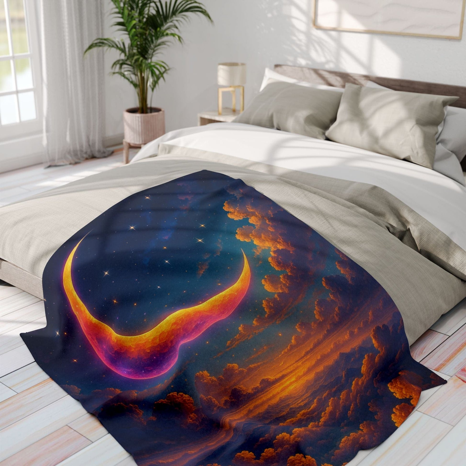 Printify Home Decor Celestial Moon Arctic Fleece Blanket