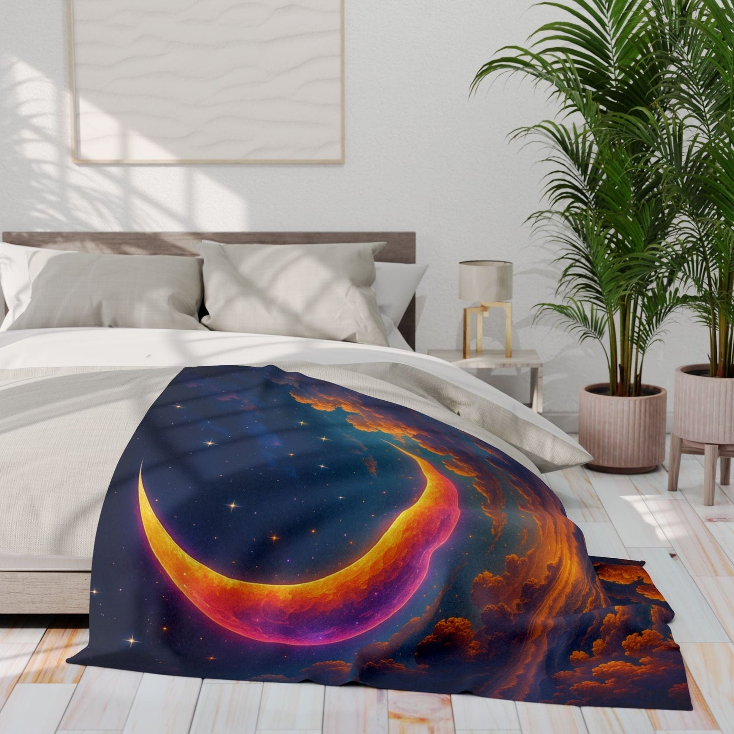 Printify Home Decor Celestial Moon Arctic Fleece Blanket