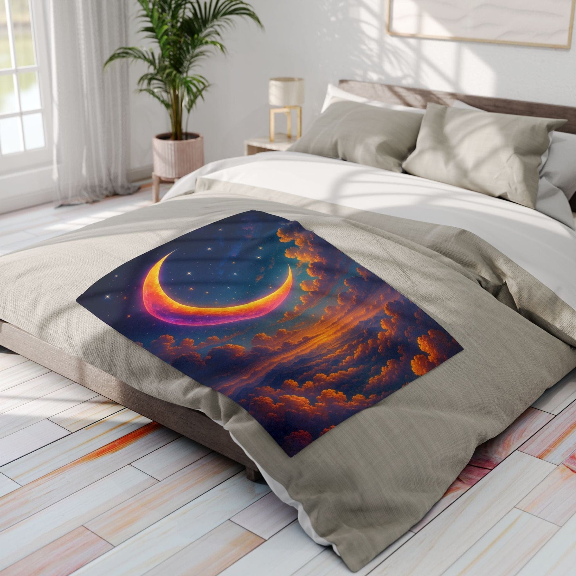 Printify Home Decor Celestial Moon Arctic Fleece Blanket
