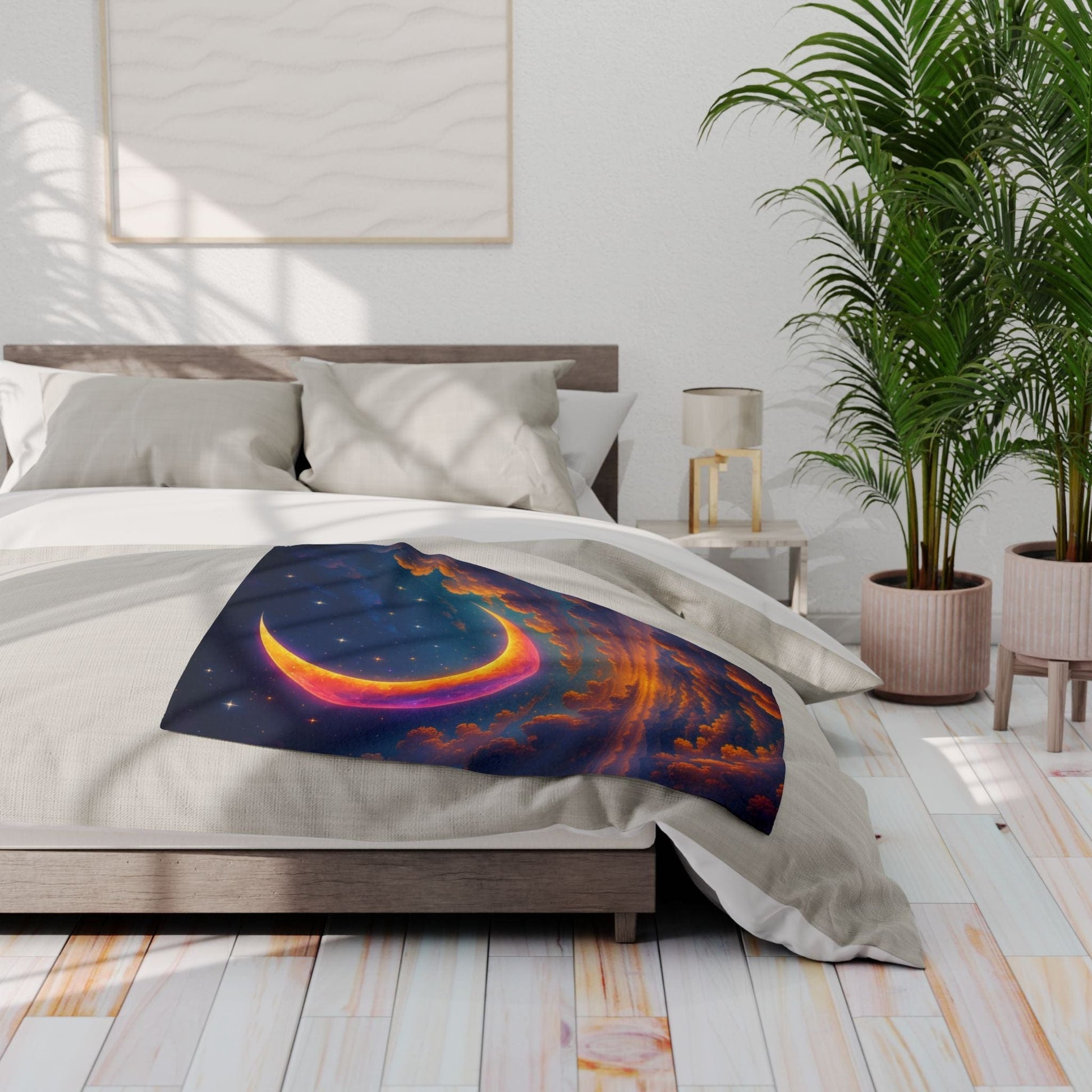 Printify Home Decor Celestial Moon Arctic Fleece Blanket
